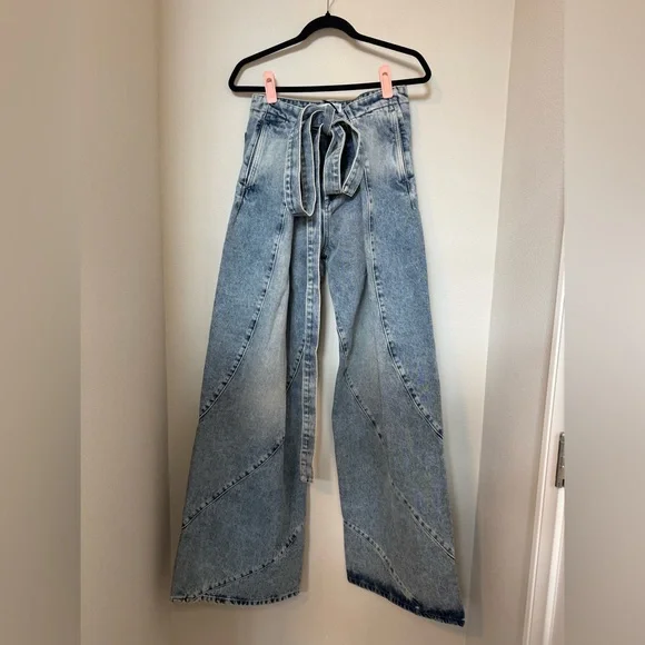 The Attico Blue Paneled Jeans NWT - Picture 3 of 13